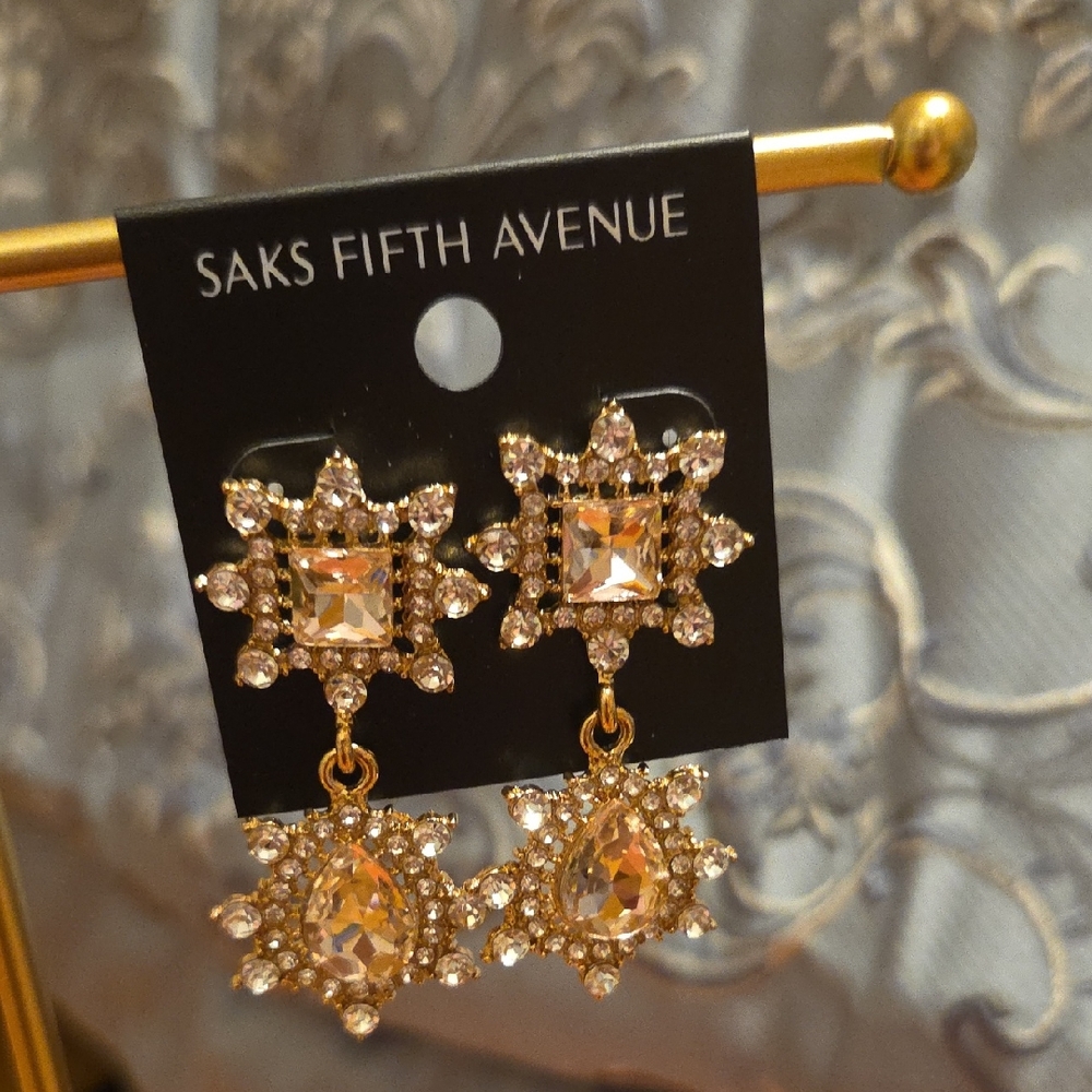 Saks Fifth Avenue Crystal Starburst Earrings